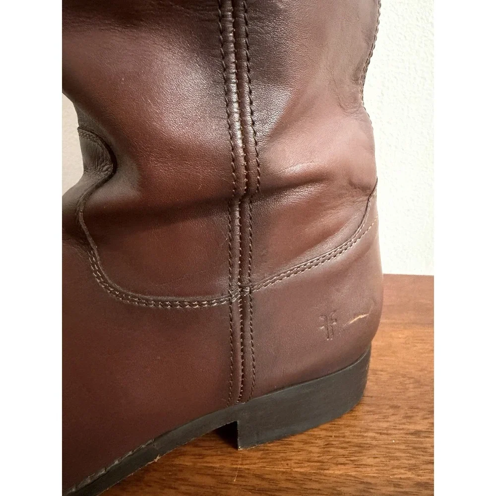 Frye Women's Melissa Lug Button Tall Riding Western Boot Leather Size 7M $398